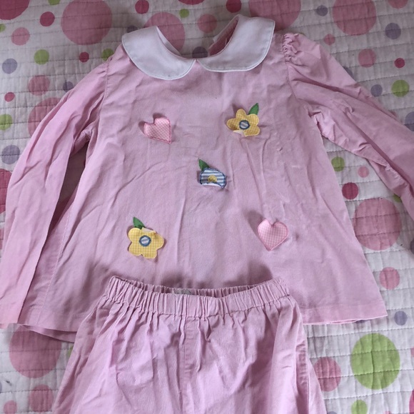 Outfit pink corduroy appliqués sz 6X - Picture 1 of 5